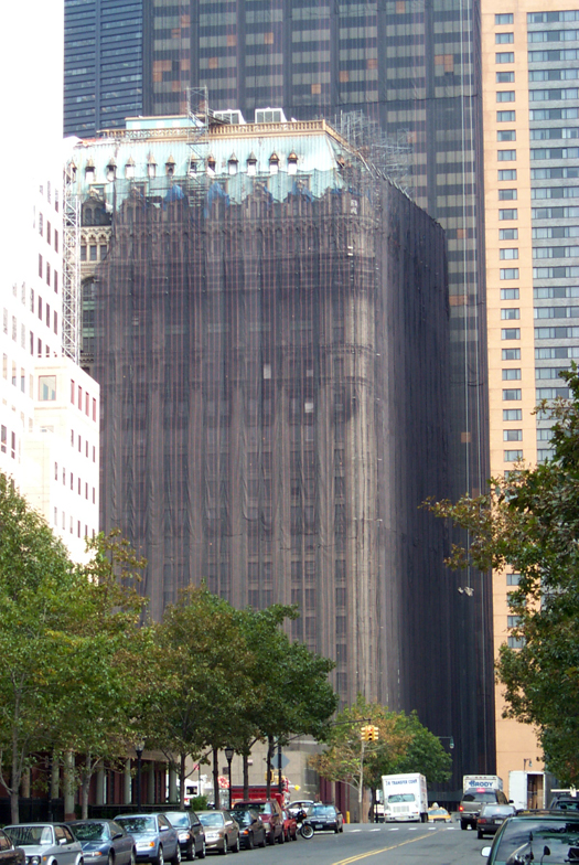 West Street Building, NYC, west face undergoing restoration, 1999